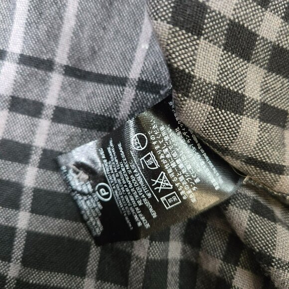 Volcom Mens Sz L Long Sleeve Plaid Shirt Classic Fit Black Gray Casual Button Up - Picture 5 of 12